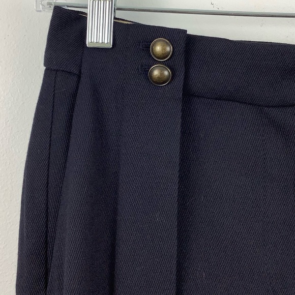 NWT Massimo Dutti Button Detail Trousers in Navy Blue - Picture 5 of 7